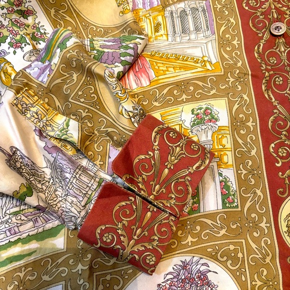 Burberry Vintage Silk Blouse SZ 9 🏰 🫅 - Picture 10 of 16